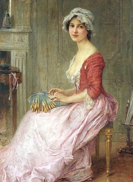 Charles-Amable Lenoir The Seamstress Norge oil painting art